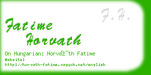 fatime horvath business card